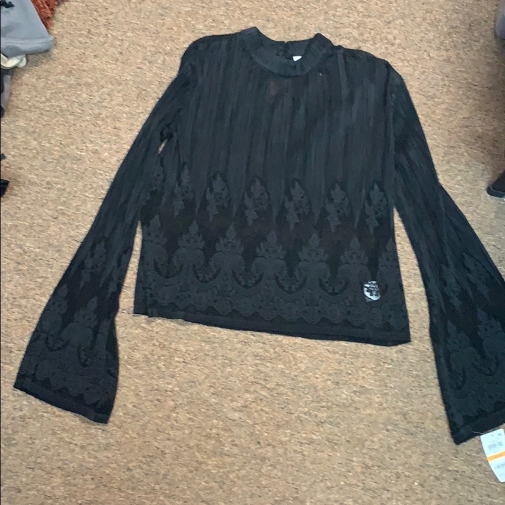 sheer long sleeve top